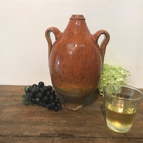 Stoneware glazed French wine bottle