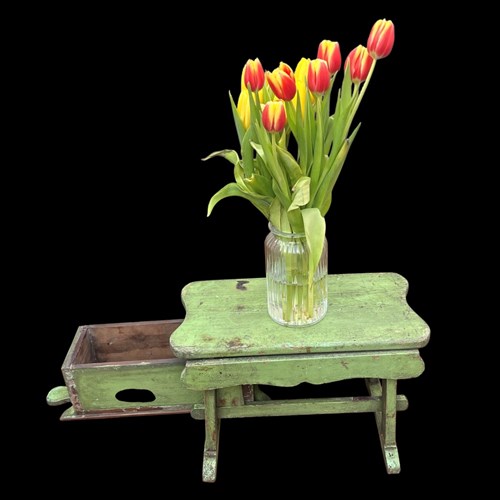 Painted Stool With Drawer