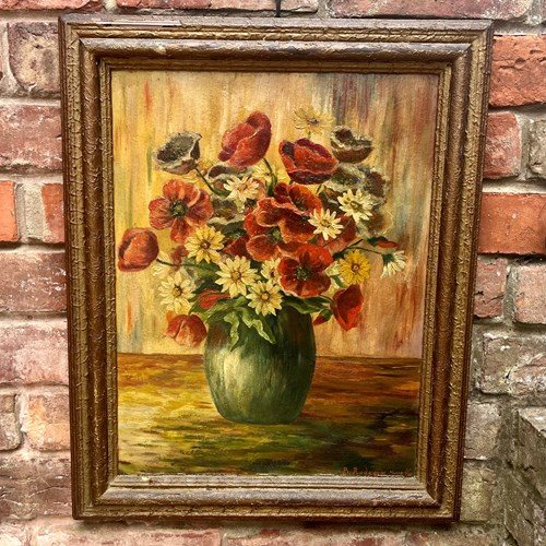 Oil On Board Mixed Blooms