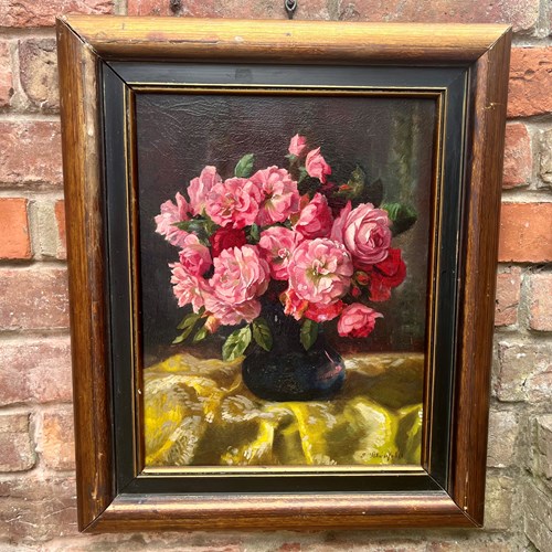 Oil On Canvas Roses