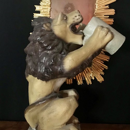 Papier-Mâché Advertising Lion.