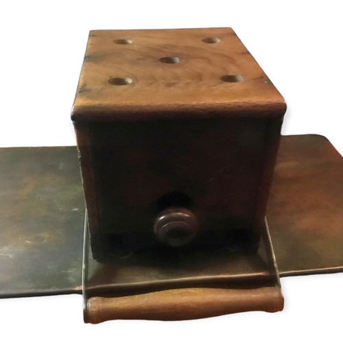 18Th  Century Wooden And Copper Coach Foot Warmer 