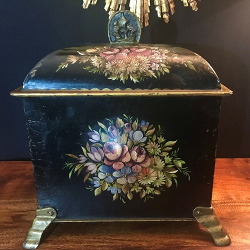 Hand Painted Toleware Coal Box