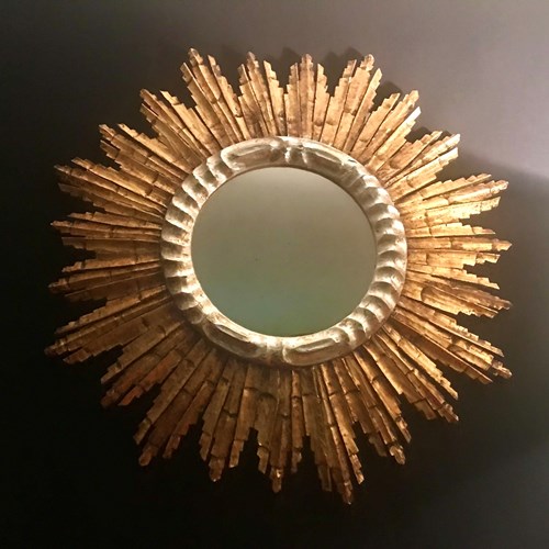 Gilt Wooden Sunburst Mirror 