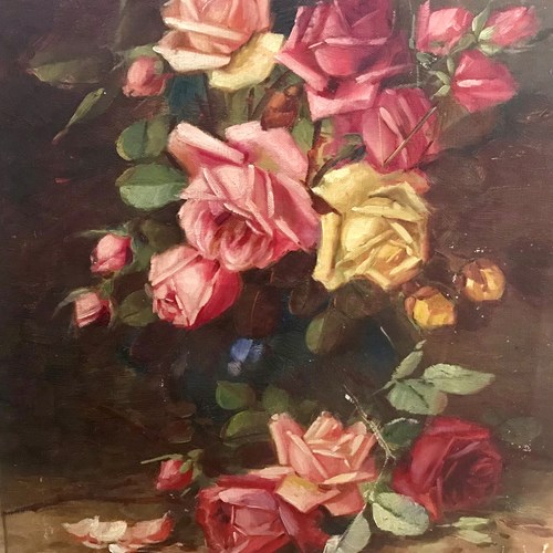 Oil On Canvas Dutch Flora