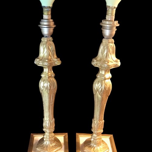 Gilt Wooden Lamp Bases