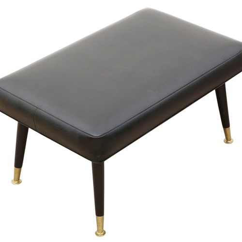 Retro Vintage Mid-Century Black Vinyl Stool – Quality
