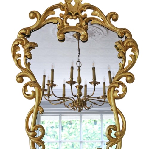 19th Century large decorative gilt wall mirror