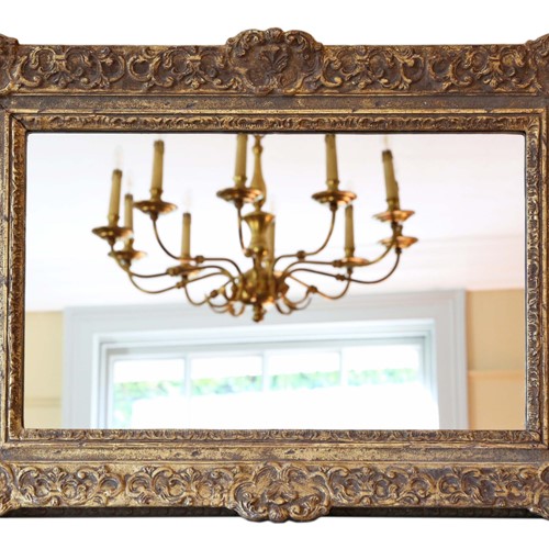 Gilt wall mirror 19th Century overmantle 