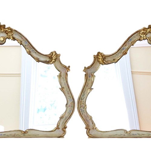 Pair of large quality decorated gilt wall mirrors 