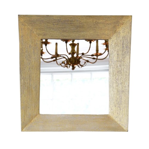 Retro distressed gold overmantle wall mirror
