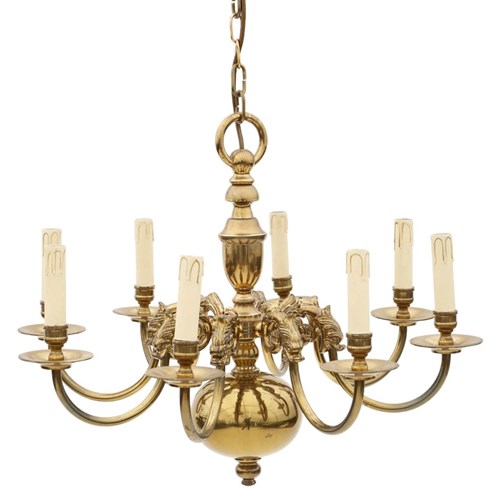 Antique Vintage Ormolu Brass Chandelier With 8 Lamp Arms