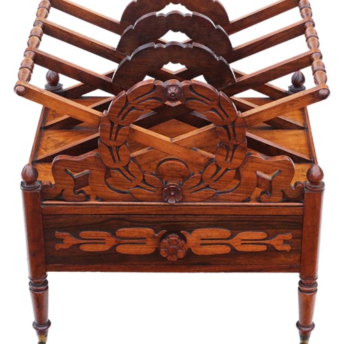 Regency C1825 Mahogany Canterbury Magazine Rack 