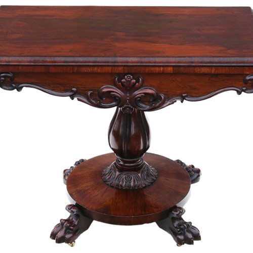 Very Fine Quality Regency Folding Rosewood Card Tea Console Table C1825 - 19Th C