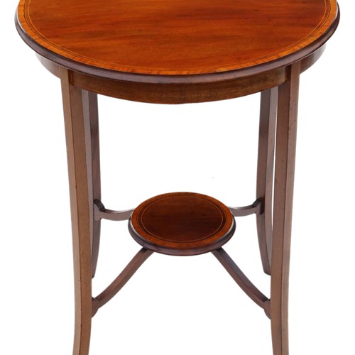 Edwardian inlaid mahogany circular table