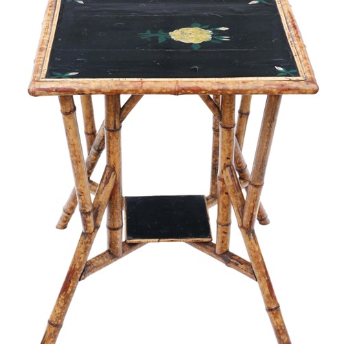 C1900 bamboo black lacquer occasional window table