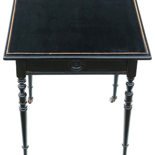 Victorian ebonised side lamp table
