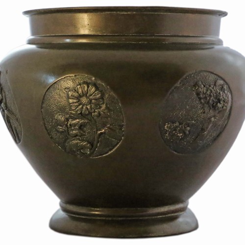 Japanese bronze Jardinière planter bowl 