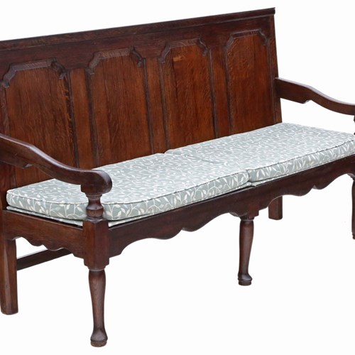 Antique C.1790 Georgian Oak Settle Bench Seat – Elegant 18Th Century Furniture
