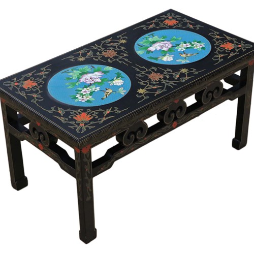 Retro Chinoiserie coffee table cloisonne Chinese