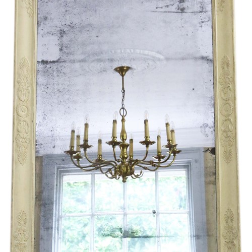 Antique French Painted Overmantle Wall Mirror