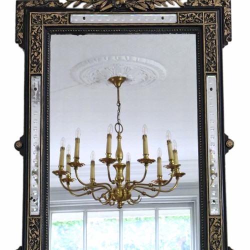 Antique 19th Century Ebonised Gilt wall mirror