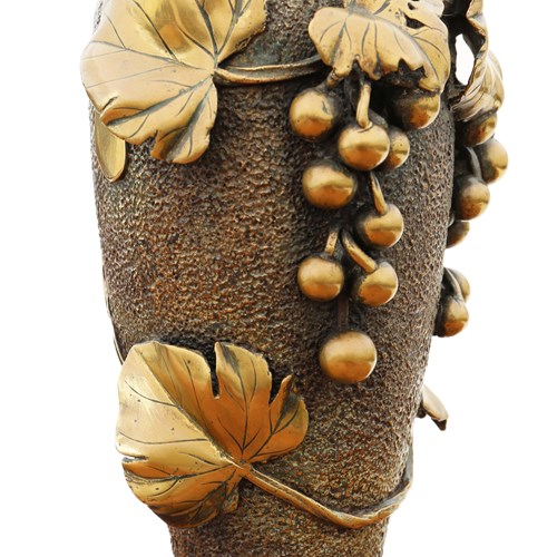 Antique Fine Quality Japanese Meiji Period Bronze Vase C1910 Art Nouveau