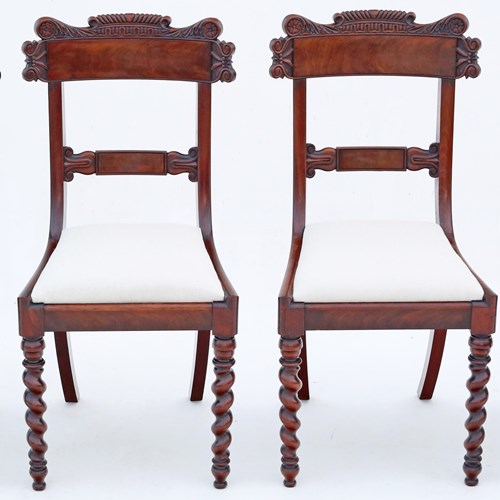 Antique Fine Quality Set Of 4 Regency / William IV Mahogany Dining Chairs C1830