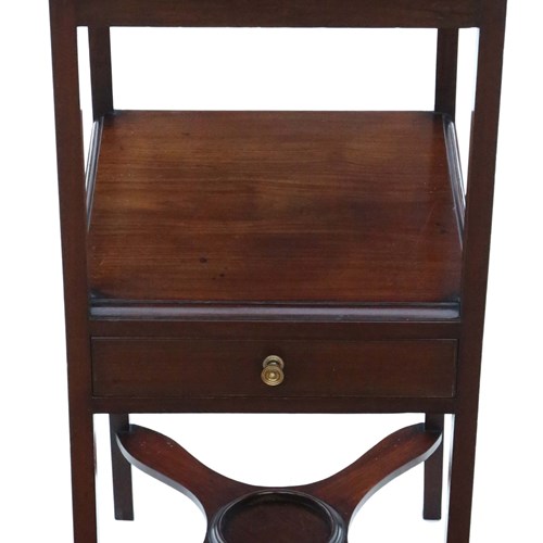 Antique Quality Mahogany Washstand Bedside Table