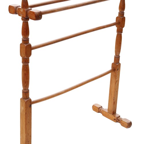 Antique C1900 Pine Towel Rail Stand