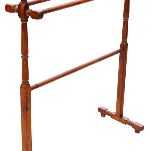 Antique Quality C1900 Beech And Pine Towel Rail Stand