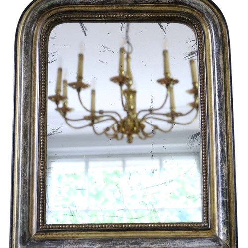 Antique Small 19Th Century Quality Gilt Overmantle Wall Mirror