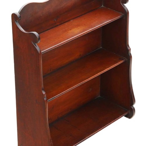 Antique Quality 19Th Century Mahogany Bookcase Shelves Floor Or Wall
