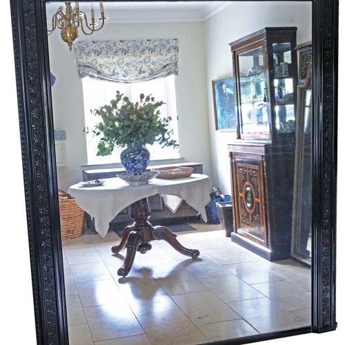 Antique Very Large Late 19Th Century Quality Floor Overmantle Wall Mirror