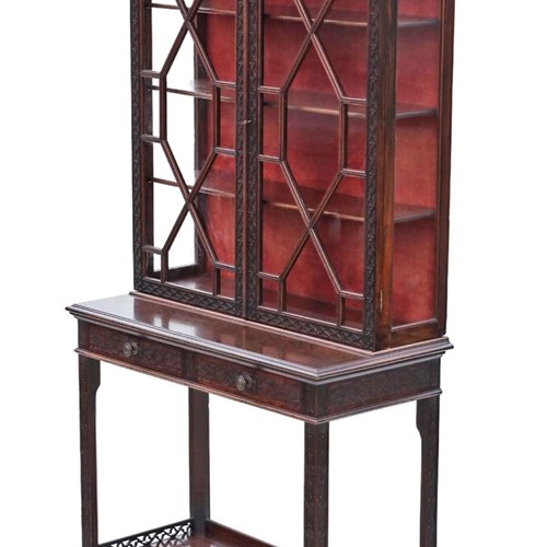 Antique 19Th Century Mahogany Pier Display Cabinet By Edwards & Roberts
