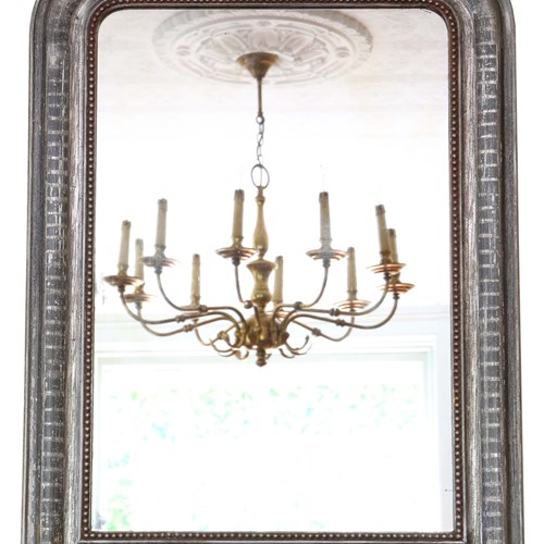 Antique Large 19Th Century Silver Gilt Overmantle Wall Mirror – High-Quality
