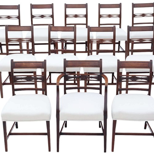 Antique Quality Harlequin Set Of 12 Early 19Th Century Mahogany Dining Chairs