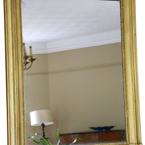 19Th Century Antique Gilt Overmantel Wall Mirror