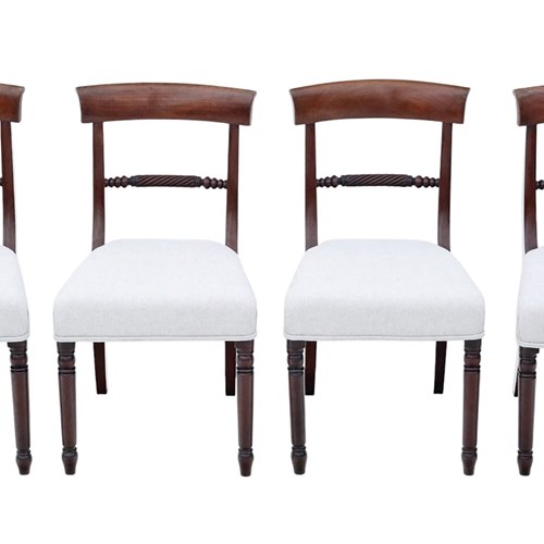 Antique 19Th Century Mahogany Set Of 4 Dining Chairs – Fine Quality Furniture