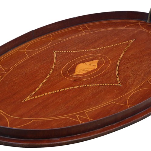 Antique C.1900 Inlaid Mahogany Serving Tray – Fine Quality
