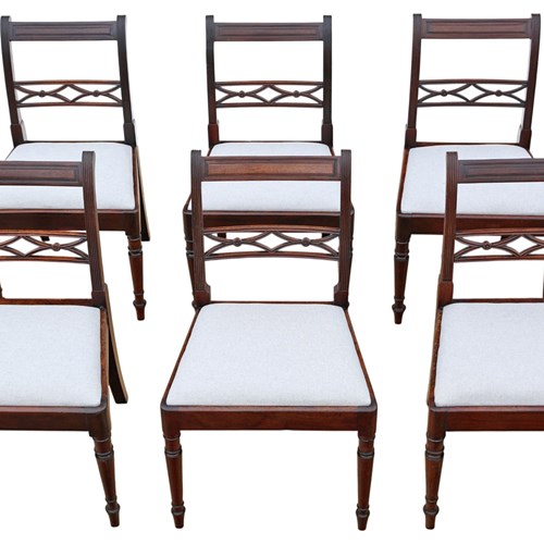 Antique Set Of 6 C.1800 Georgian Mahogany Dining Chairs – Fine Quality