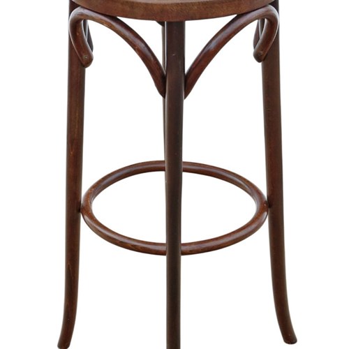  Antique C.1925 Bentwood High Tall Stool – Cane Seat, Fine Quality