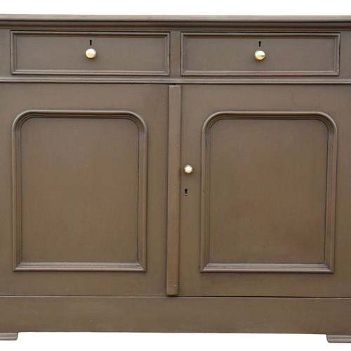 Quality Antique Chocolate Painted Cupboard Sideboard 19Th Century