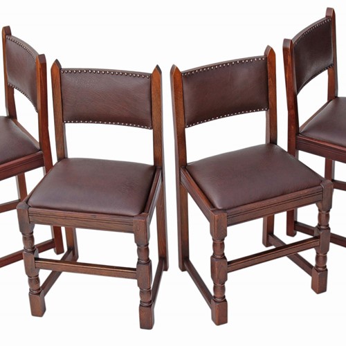 Set Of 4 Oak Dining Chairs