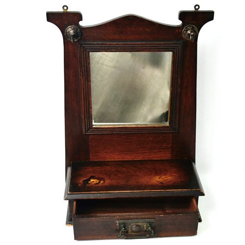 Antique Wall Vanity Mirror With Drawer