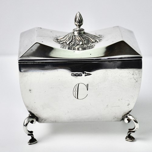Antique Sterling Silver Tea Caddy - Walker & Hall - Chester 1907 W/Gilt Interior