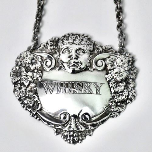 Sterling Silver Decanter Label "Whisky" By Turner And Simpson 1964