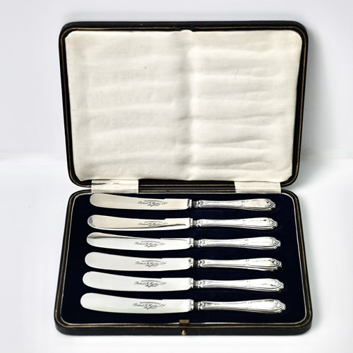 Antique Sterling Silver Butter Knife Set By Robert Fead Mosley 1921 Sheffield