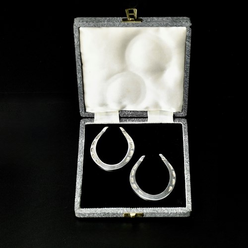 Sterling Silver Horseshoe Napkin Rings By Francis Howard 1959 Sheffield