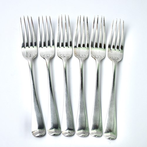 Antique Silver Forks Set Of 6 By Christopher And Thomas Wilkes Barker 1803